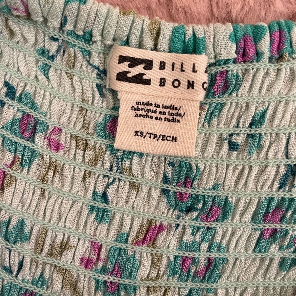Billabong Floral Mini Dress - Green and Blue - Picture 5 of 7